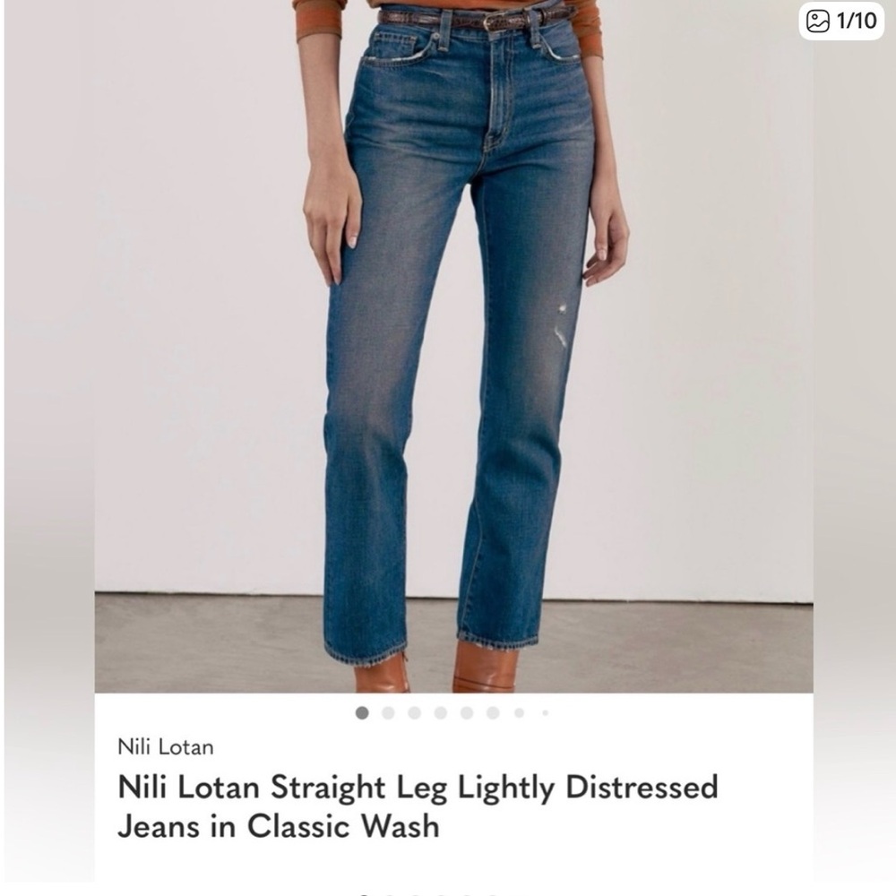 Nili Lotan Classic Wash Straight Leg Jeans